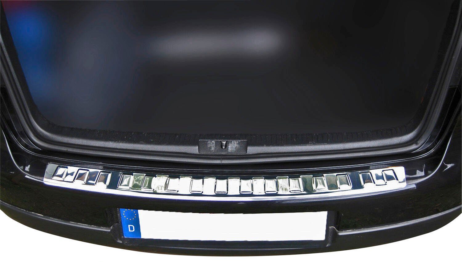 Ladekantenschutz, 2003-2008, Edelstahl Zubehör chrom VW RECAMBO Abkantung mit für LIMO, GOLF 5 poliert,
