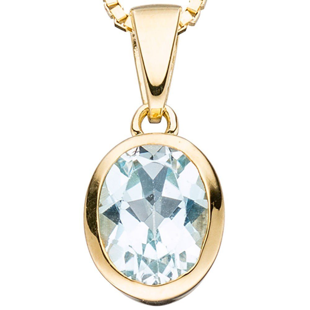 Schmuck Krone Kettenanhänger Anhänger mit Blautopas, günstig online kaufen