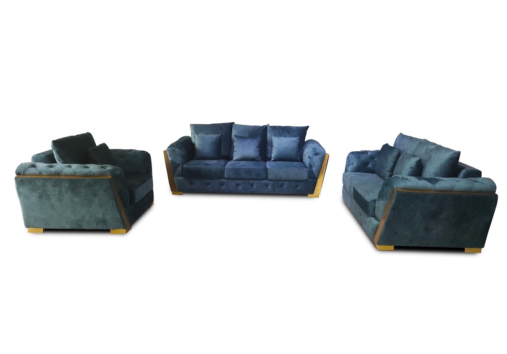 JVmoebel Sofa Sofagarnitur Chesterfield Couch Set 3+2+1 Möbel Sofa 3tlg., Made in Europe