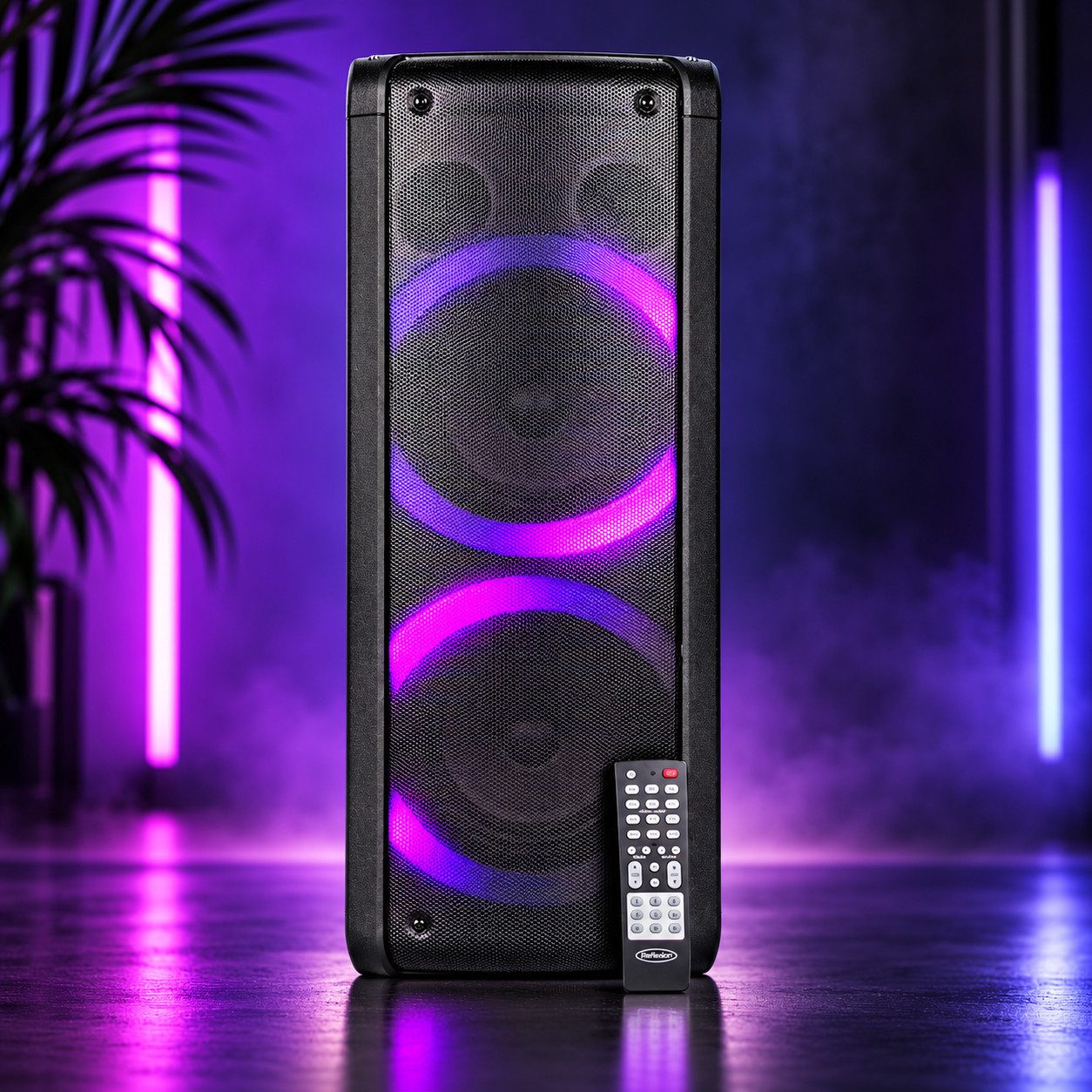 Reflexion PS09BT mit rotierenden Lichteffekten Party-Lautsprecher Stereo (Bluetooth, 500 W, Bluetooth, Radio, Karaoke, Disco-Licht Effekte, Micro-SD Slot)