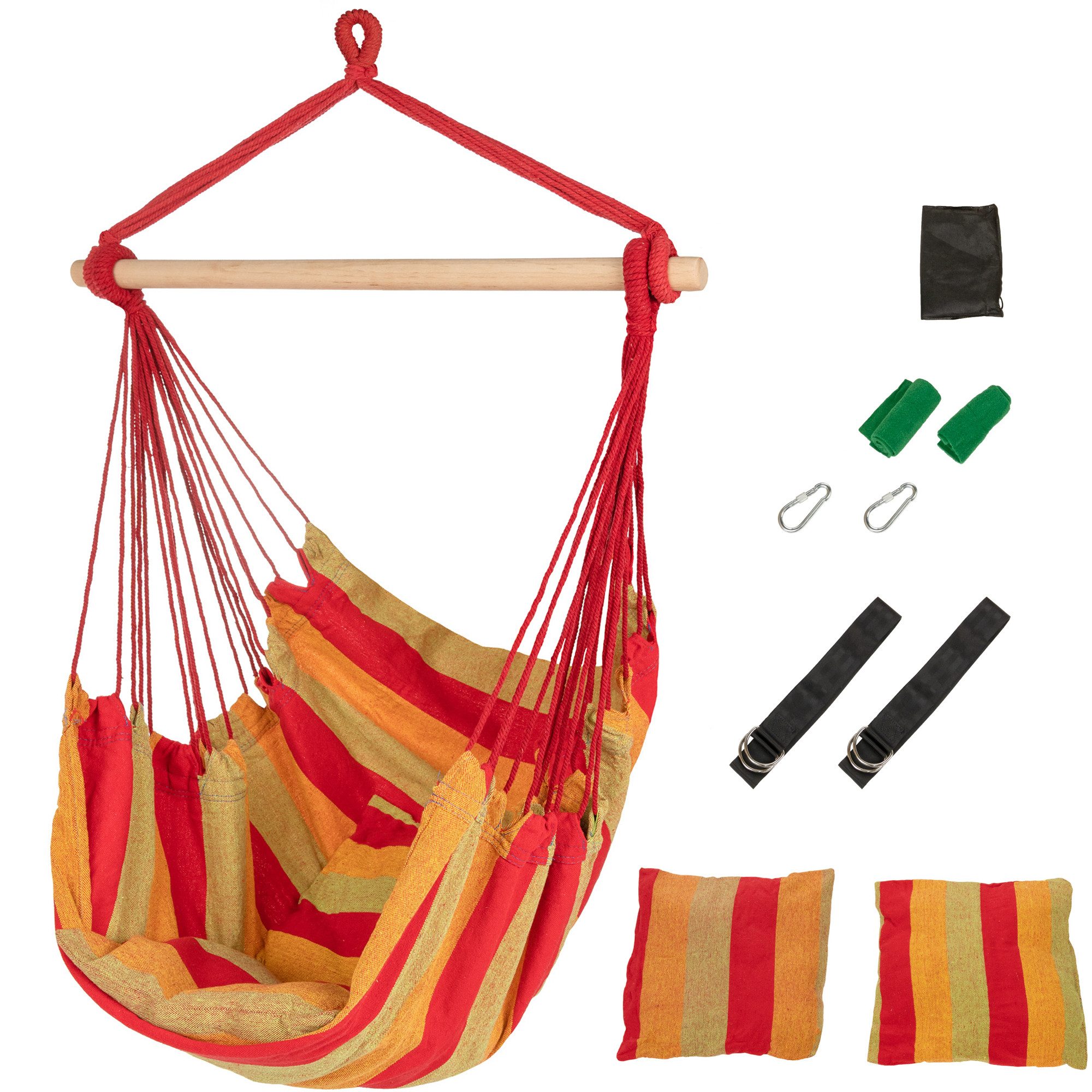 ib style Hängematte Kalea Hängesessel Cappuccino, Hängestuhl mit 2 Kissen und Zubehör - bis 120kg belastbar