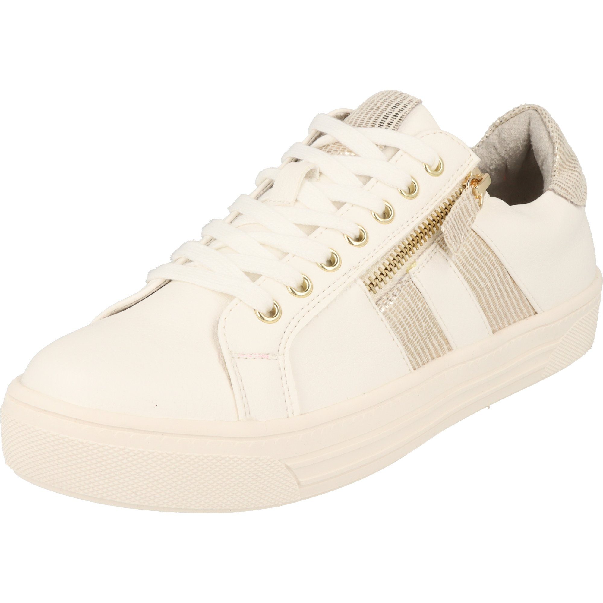 Jane Klain Damen Schuhe Weiß/Gold 236-003 Halbschuhe Schnürschuh Sneaker