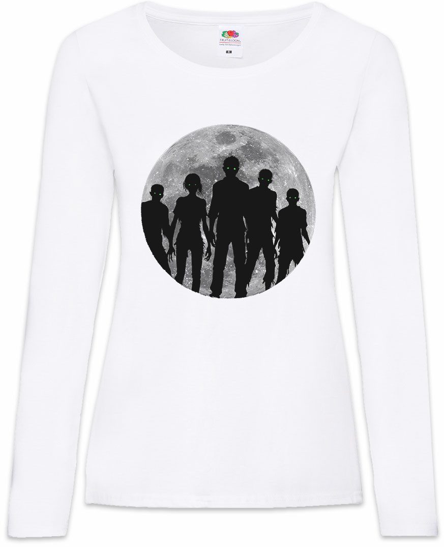 Langarmshirt Zombie Moon Damen Langarmshirt The Mond Zombies Walking Horror Dead