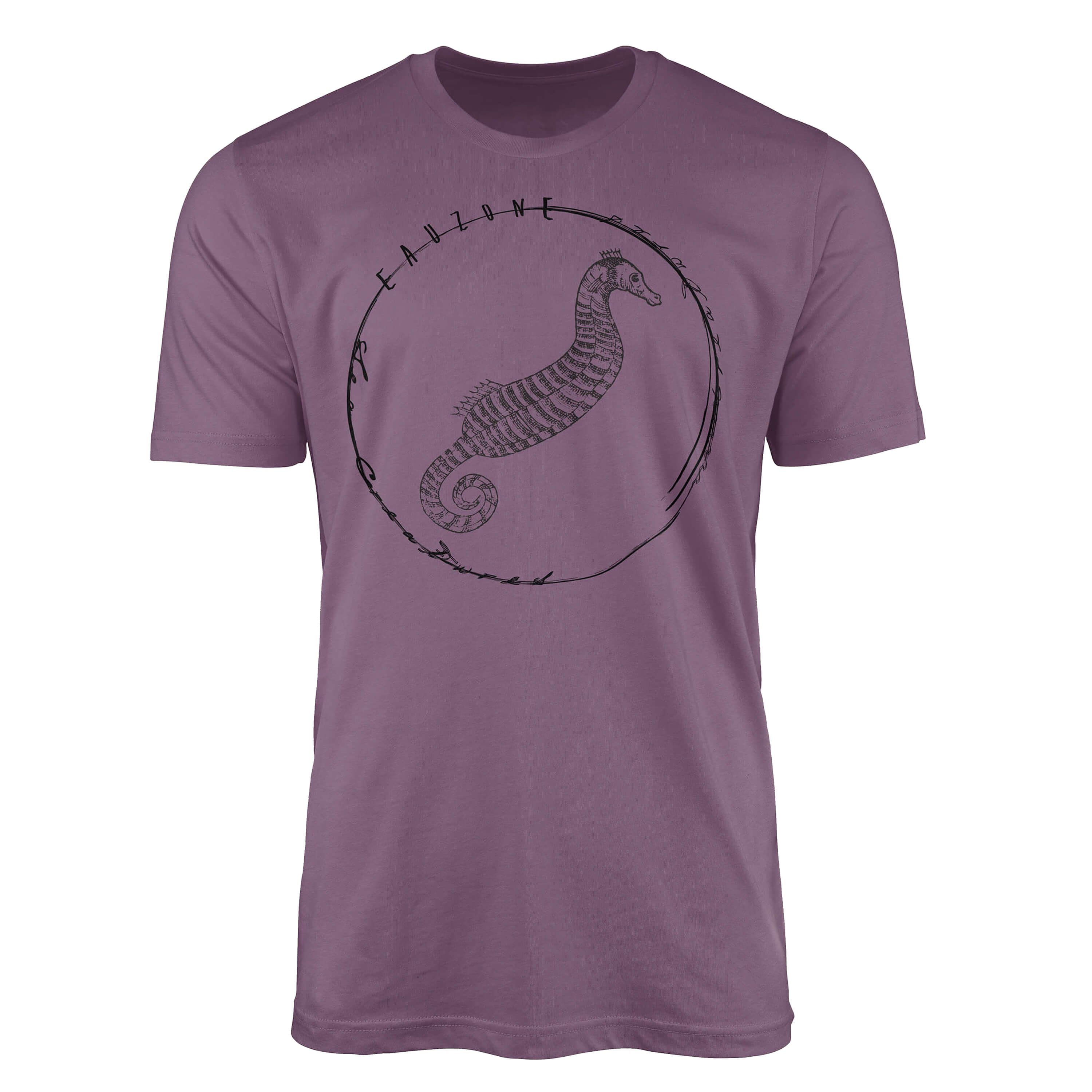 Sinus Art T-Shirt T-Shirt Tiefsee Fische - Serie: Sea Creatures, feine Struktur und sportlicher Schnitt / Sea 045 Shiraz