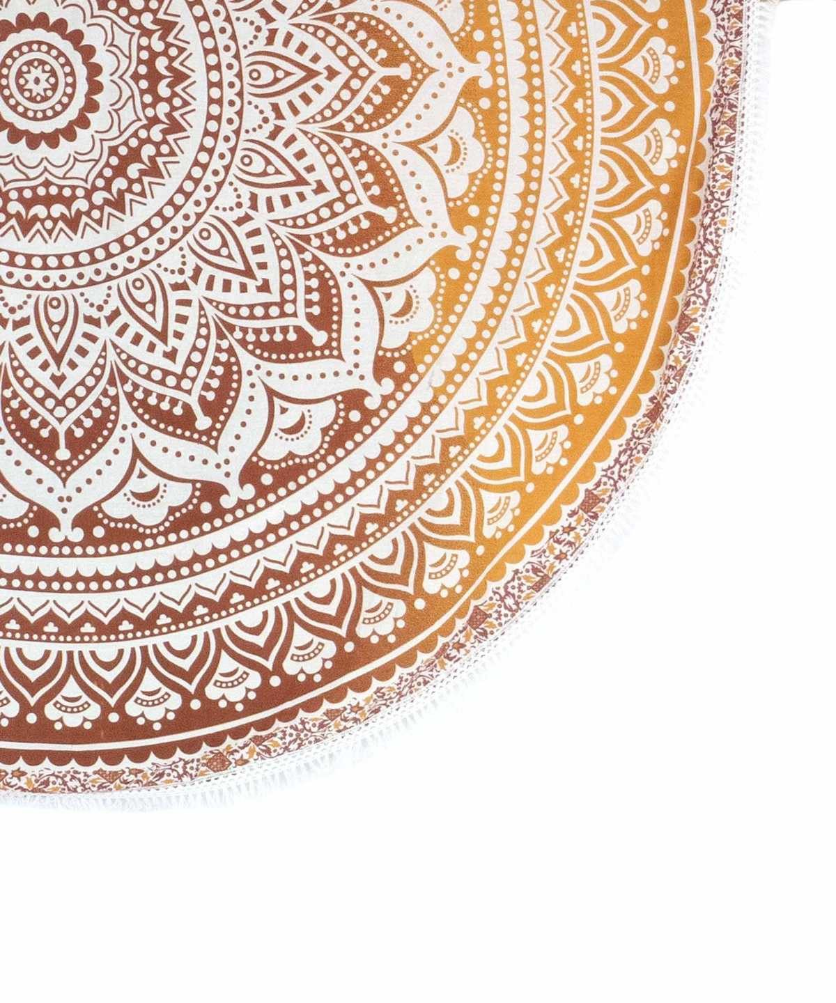 Picknickdecke Strandtuch Ombre Mandala boho Style Ø 185 cm, Karmandala, Weiches Strandtuch für unterwegs. Schön, praktisch, vielseitigq – Bild 2 von 5