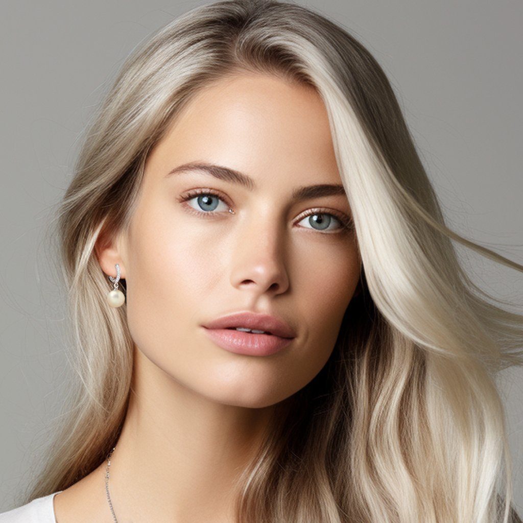 LÖB Perlenohrringe Damen Creolen Zirkonia Perlen Anhänger Silber Ohrringe T günstig online kaufen