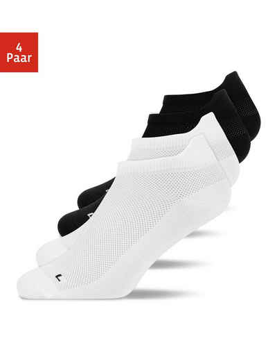 SNOCKS Laufsocken Running Socken für Damen & Herren (4-Paar) mit Fersenlasche und atmungsaktiv durch Mesh