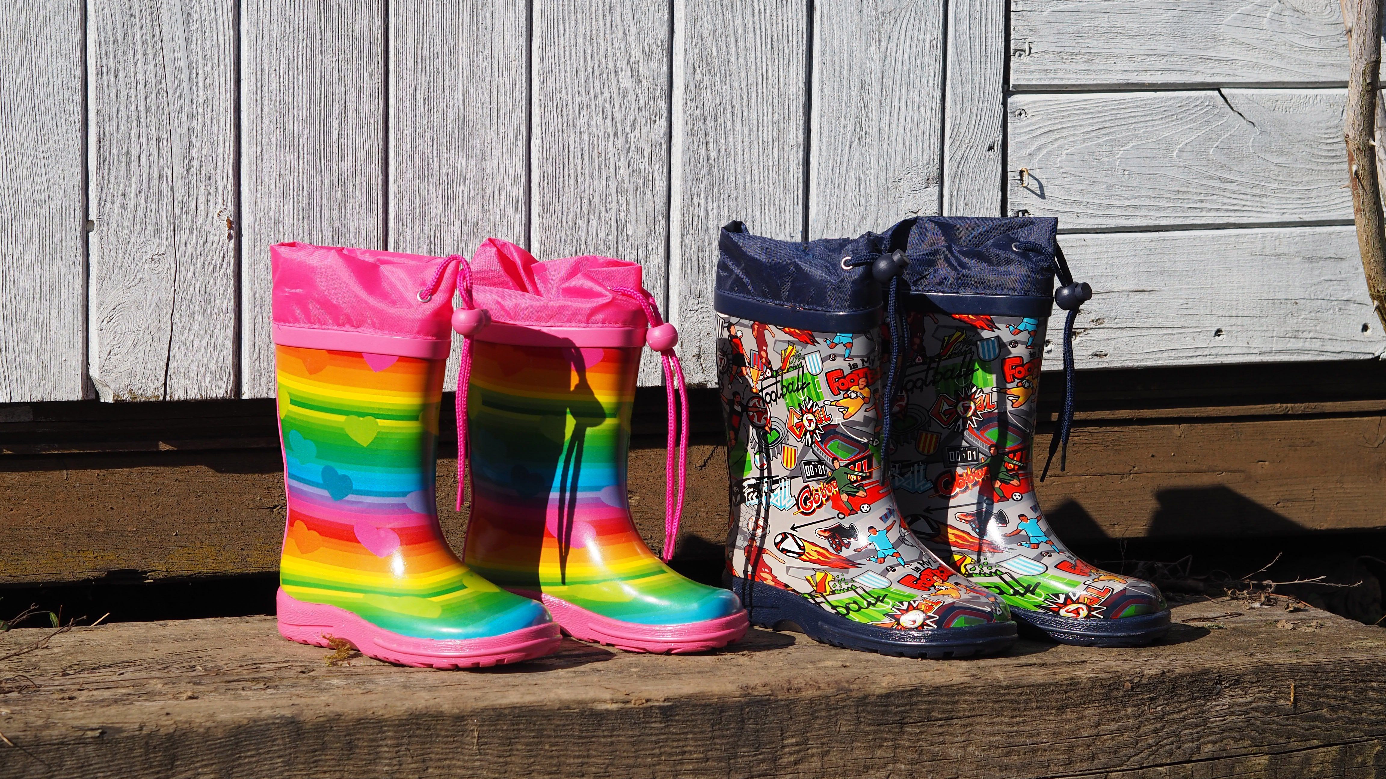 Beck Gummistiefel Regenbogen Gummistiefel (wasserdichter, schmaler Stiefel, für trockene Füße und gute Laune) herausnehmbare Innensohle, flexibler weicher Natur – Bild 2 von 5