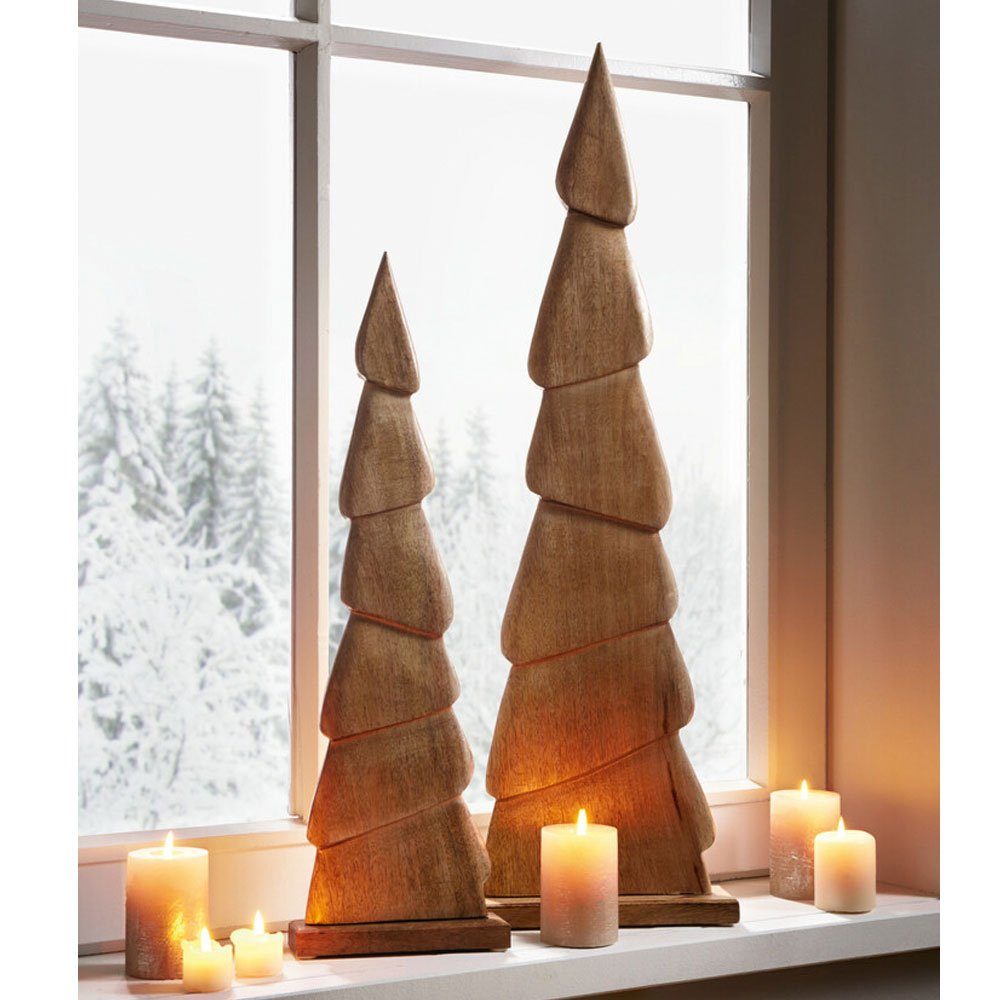 Hometrends24.de Weihnachtsfigur Tannenbaum Mangoholz Baum Tanne Figur