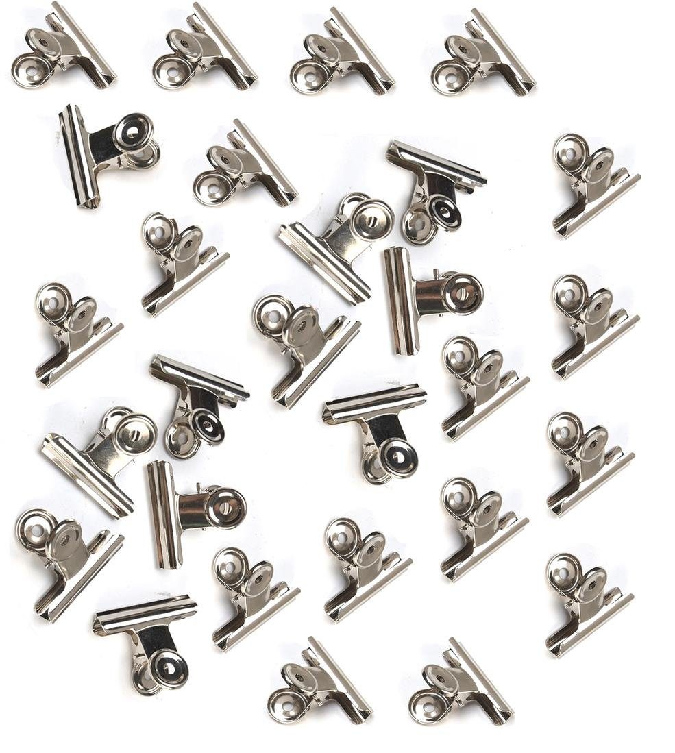 Pizzaschneider 30 Stück kleine Verschlussclips Metall, 22mm Tüten Clips, Brief