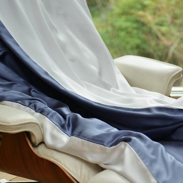 Kissenbezug Seiden-Kissenbezug, Blue & White, orignee (1 Stück), Hypoallergen und schlaffördernd