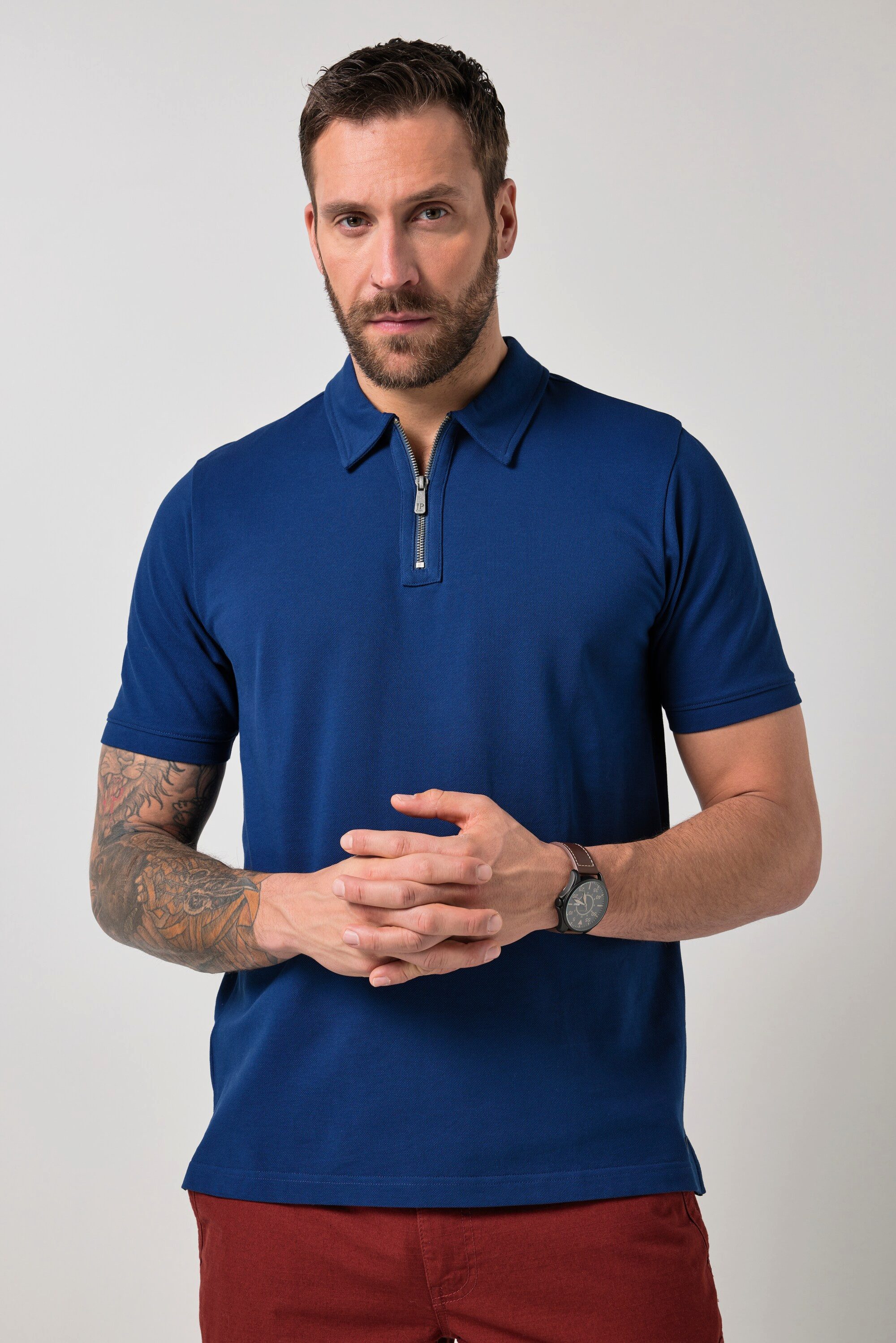 JP1880 Poloshirt Poloshirt Halbarm Piqué Zipper