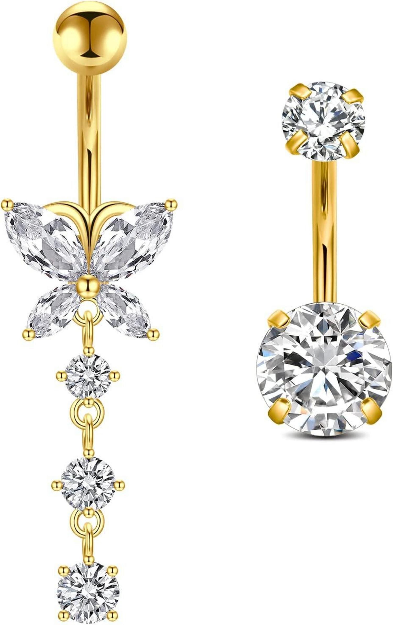 Crdifu Bauchnabelpiercing Gold Bauchnabelpiercing 10mm Chirurgenstahl günstig online kaufen