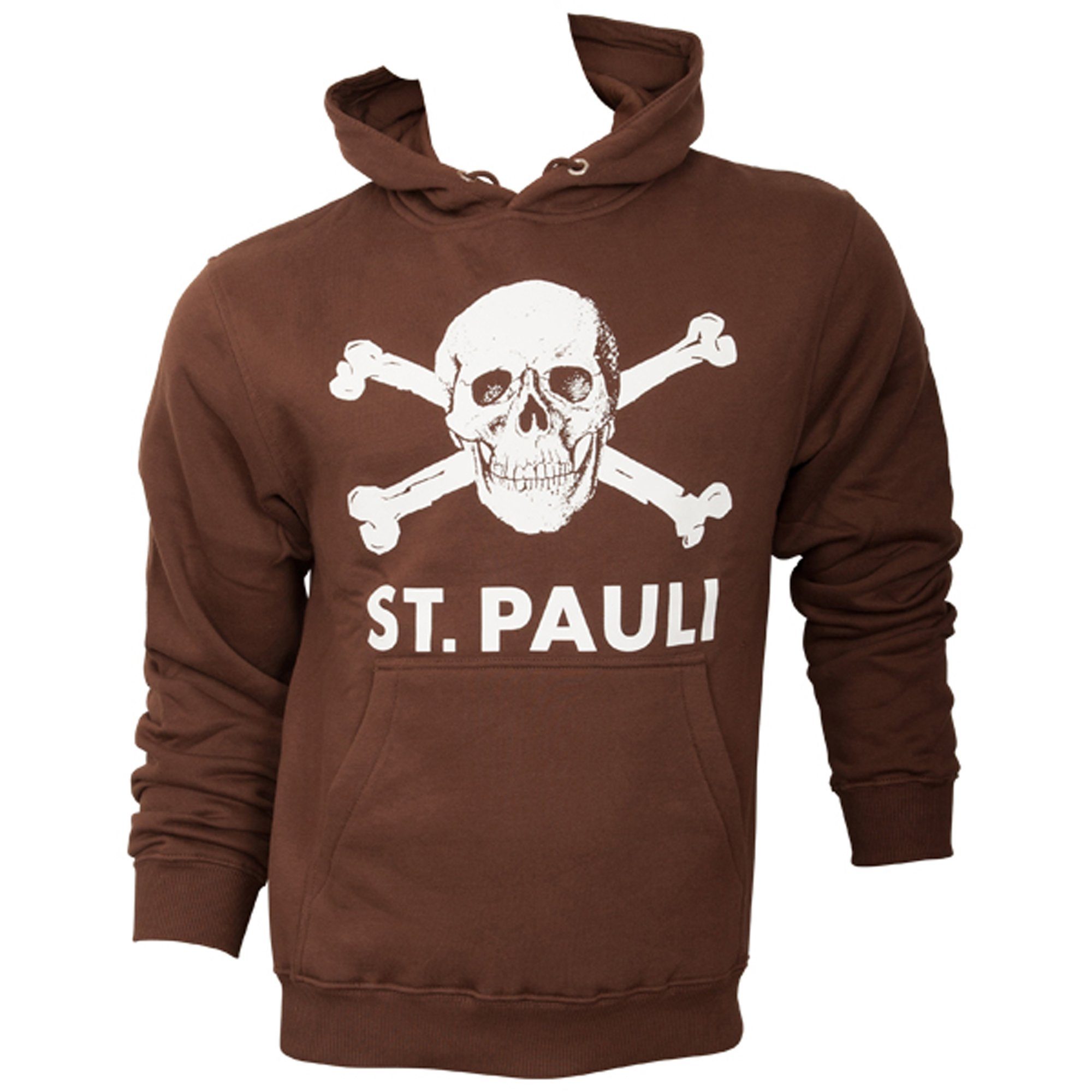 FC St. Pauli Kapuzenpullover Hoodie Totenkopf Groß (Braun)