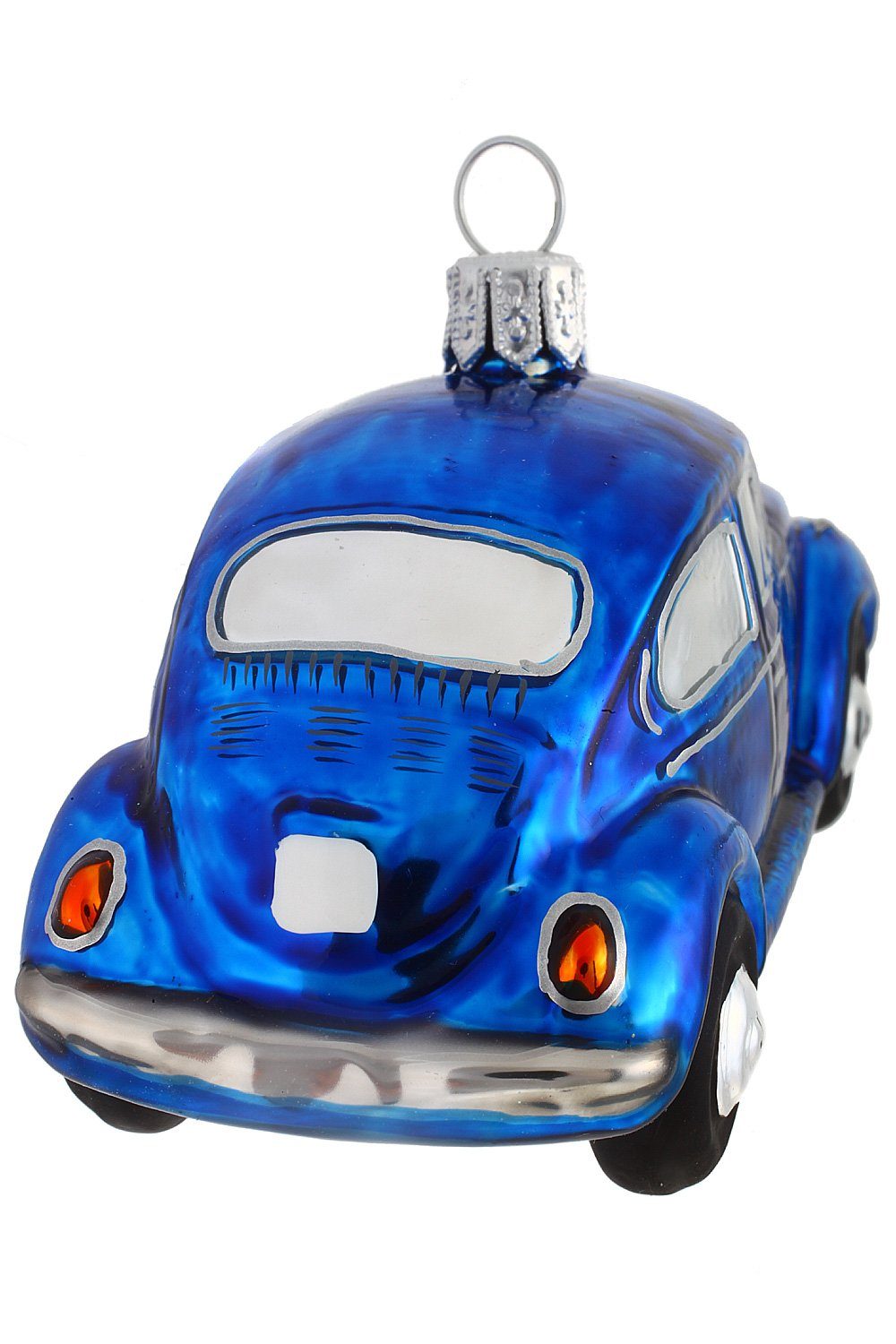 Weihnachtskontor - Dekohänger blau, handdekoriert mundgeblasen Käfer VW - Christbaumschmuck Hamburger