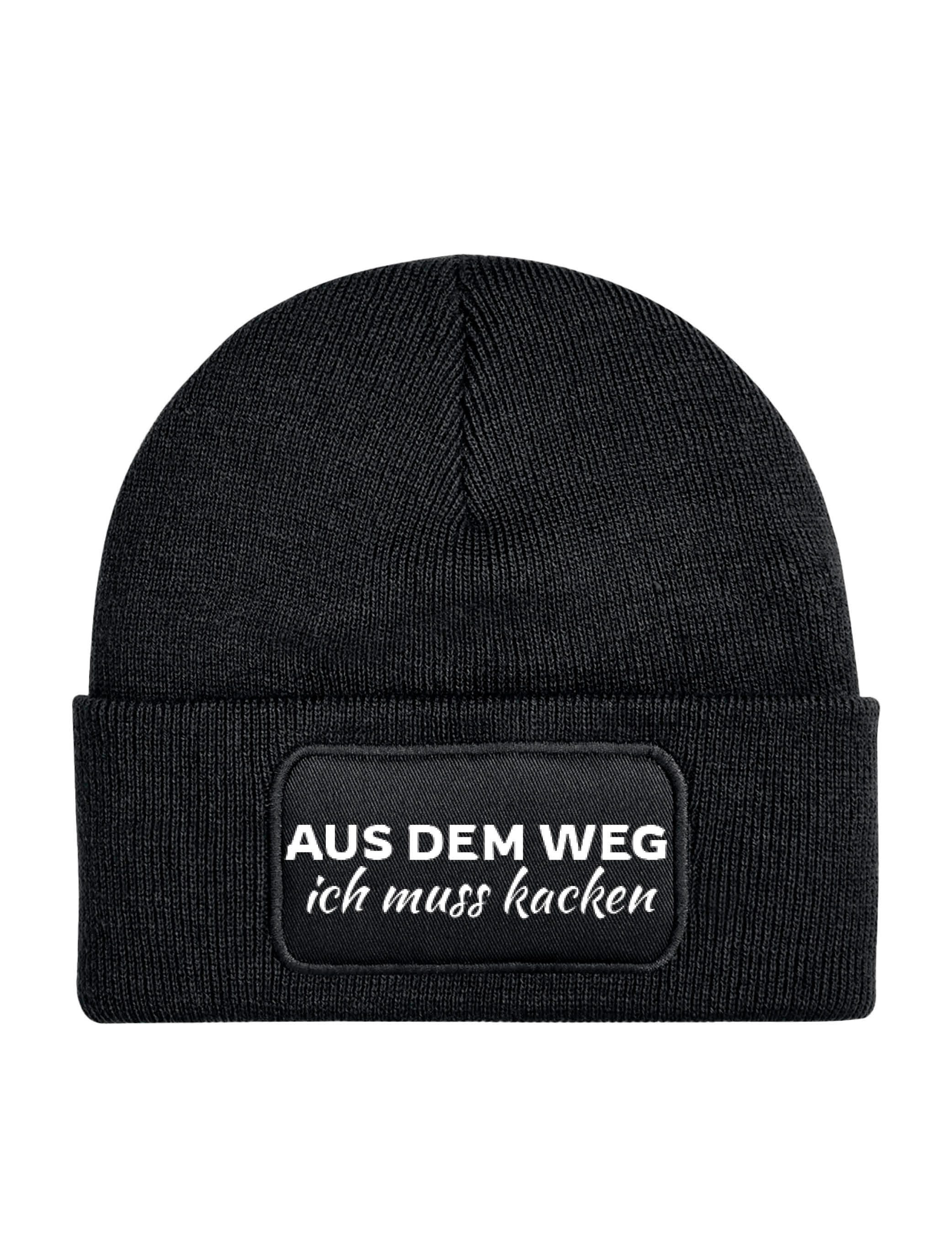 Youth Designz Beanie Herren & Damen unisex Mütze Beanie "Ich muss kacken" Print Geschenk mit lustigen und stylischen Aufdruck Statement für Männer und Frauen