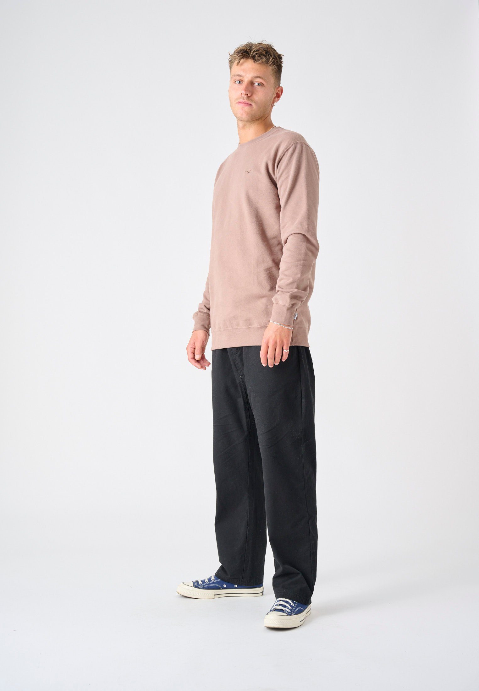 Cleptomanicx Sweatshirt Ligull mit kleiner Möwen-Stickerei günstig online kaufen