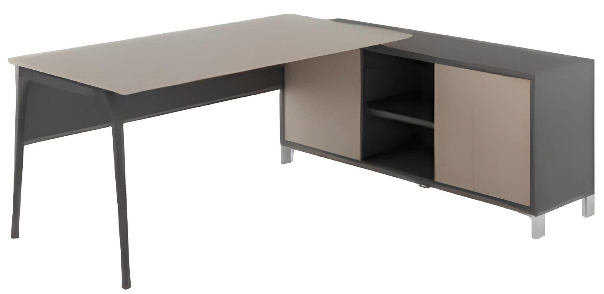 Eckschreibtisch Schreibtisch mit Sideboard Büromöbel Arbeitszimmer Schubladen Modern