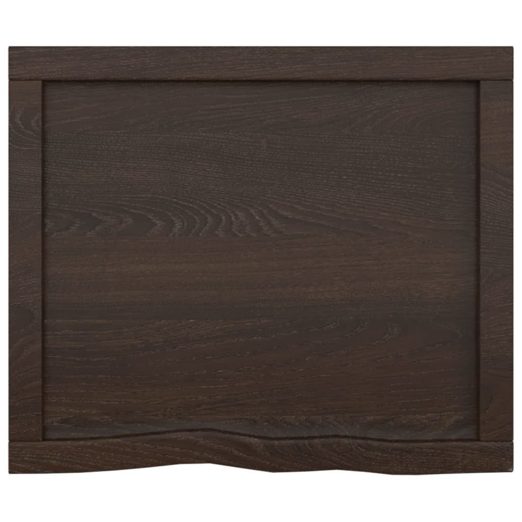 furnicato 60x50x(2-4)cm Dunkelgrau Behandelt Tischplatte Eiche Massivholz