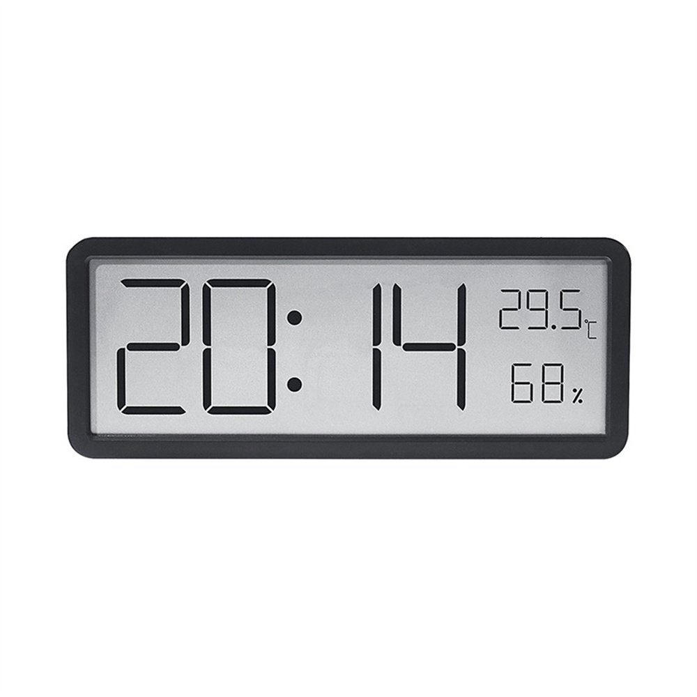 Dekorative Wecker LED-Wecker, Digitaler Uhr, Wanduhr für das Wohnzimmer Wecker mit Temperatur- und Luftfeuchtigkeitsanzeige Schwarz