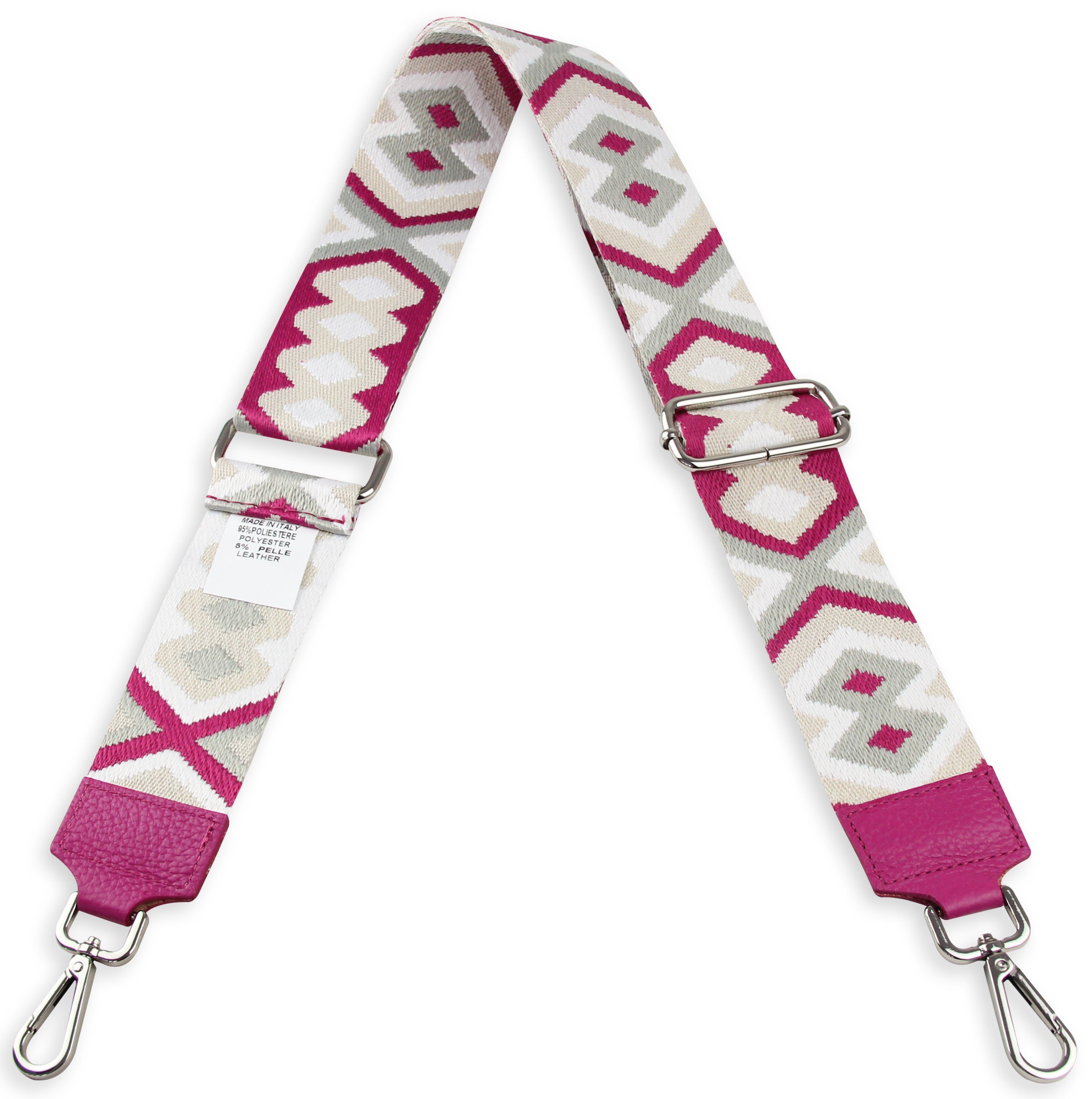 Frentree Schulterriemen MADE IN ITALY, 5cm breiter Schultergurt für Taschen, verstellbarer Gurt, Muster: Bunt