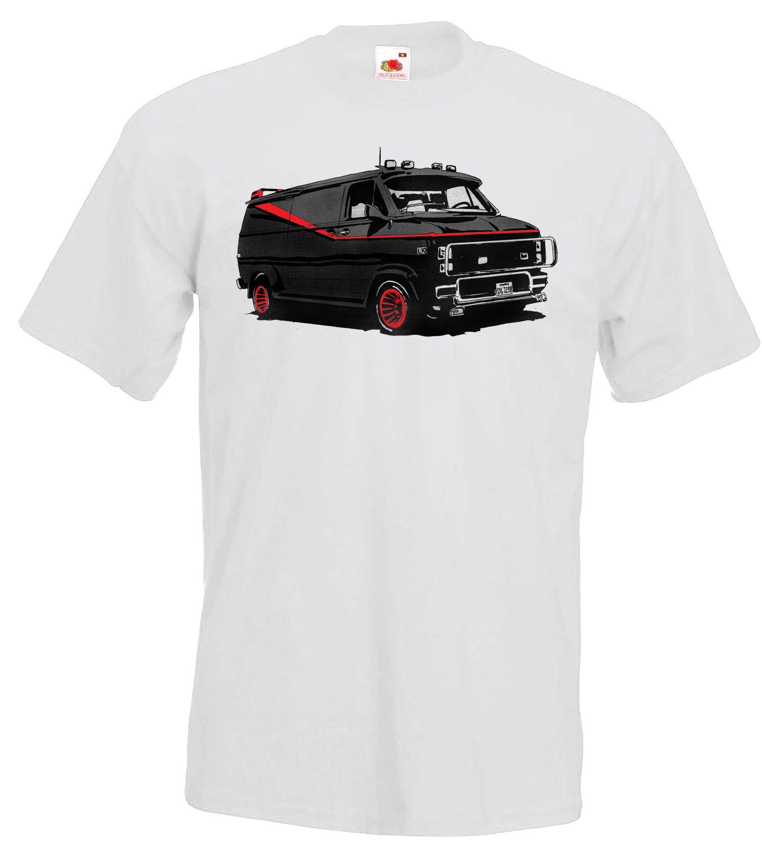 Youth Designz T-Shirt A-Team Van Herren T-Shirt mit trendigem Frotnprint Weiß