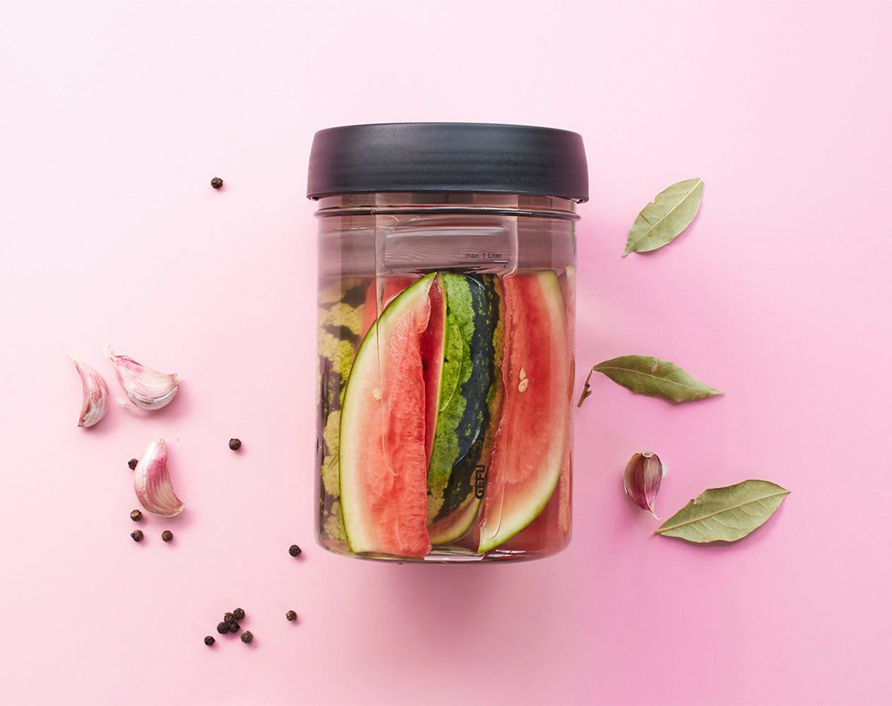 GEFU Fermentationsglas NATIVO, Borosilikatglas, Glas, Kunststoff, Silikon, (Set, 3-tlg., Glasbehälter, Deckel mit Ventil, Beschwerungsgewicht), Innovatives Ferment Vent System für optimalen Gärprozess.