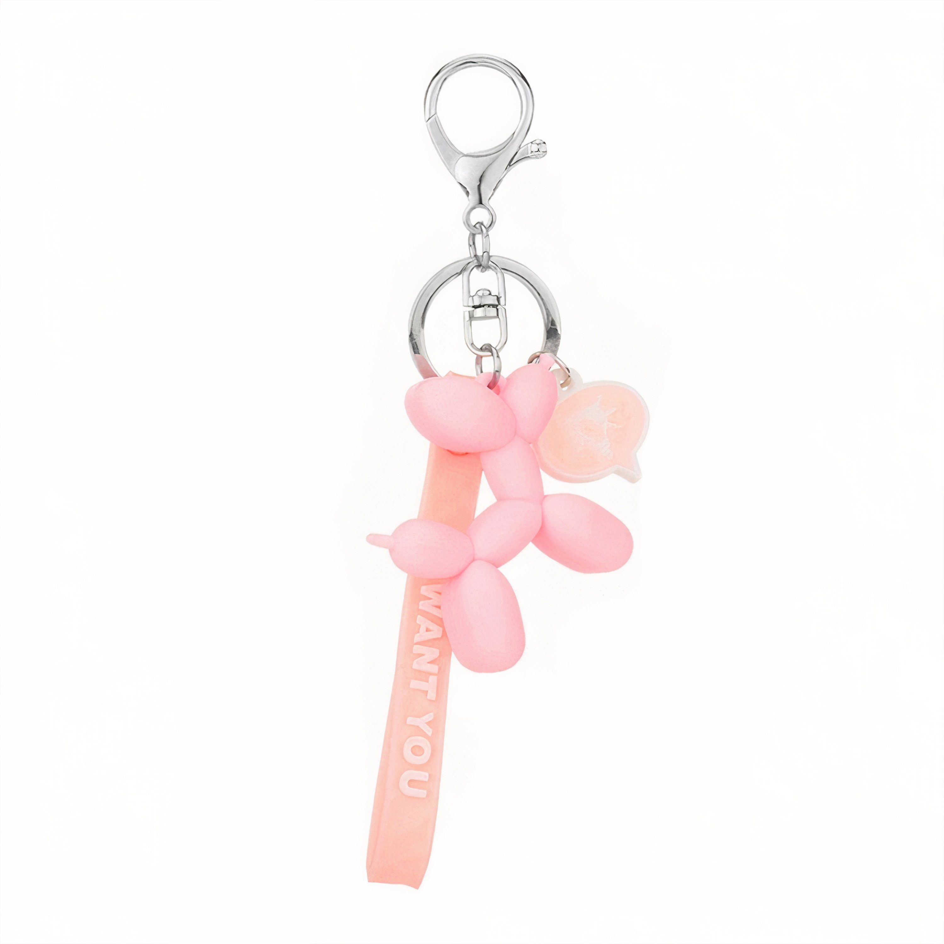 Haustierschlüsselanhänger Rosa Gummi Frau Herren, Geschenk Schlüsselanhänger Hart Schlüsselanhänger Hund H-basics