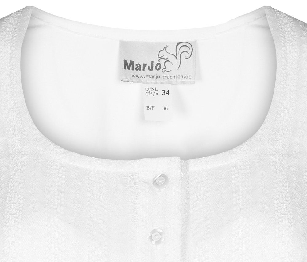 'Candia' MarJo mit Halbarm Spitze Dirndlbluse - Weiß Traditionell