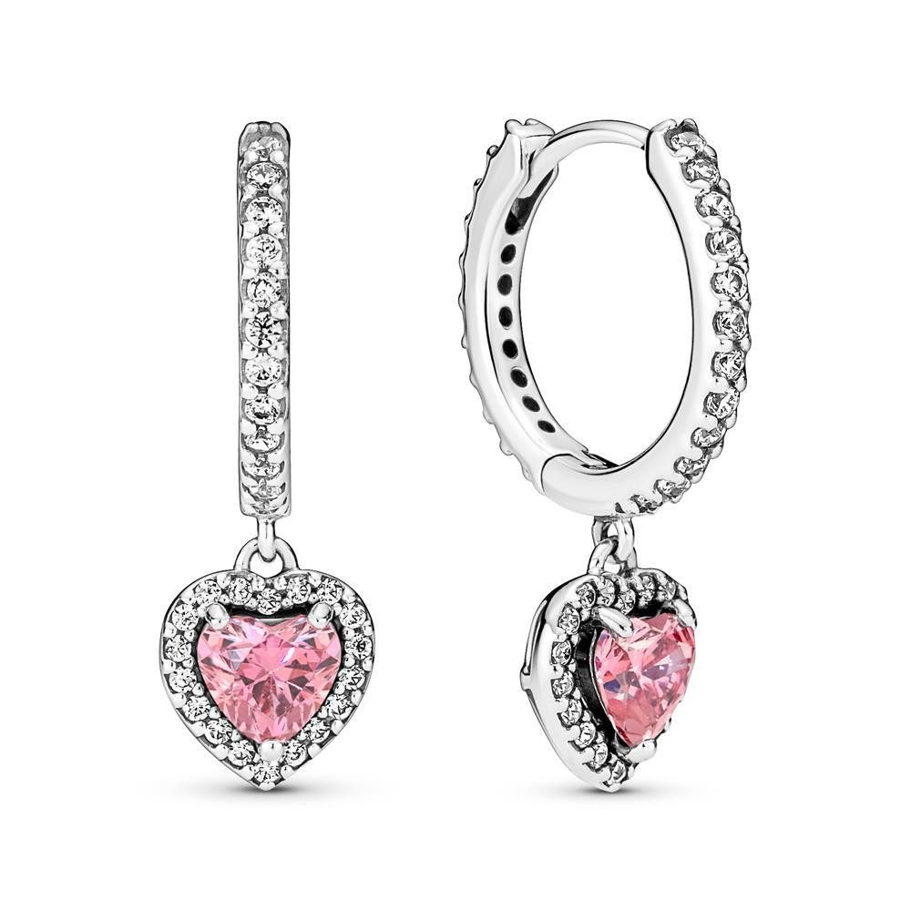 Paar Ohrstecker Pandora Timeless Strahlenkranz-Herz Ohrringe Sterling-Silber