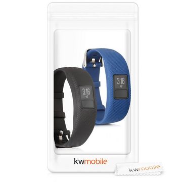 kwmobile Uhrenarmband 2x Sportarmband für Garmin Vivofit 4, Armband TPU Silikon Set Fitnesstracker