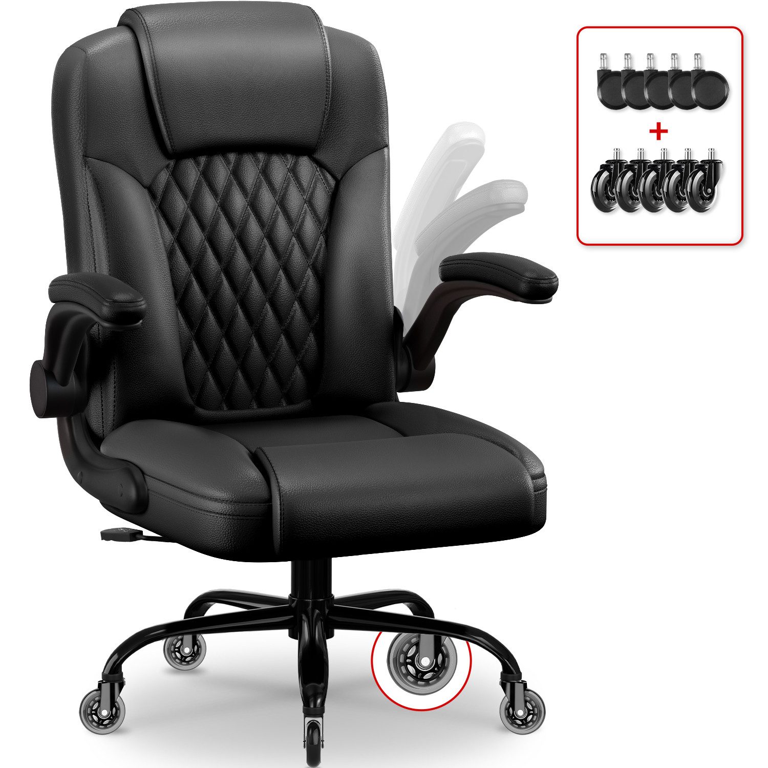 Homimaster Bürostuhl Ergonomisch Bürostuhl, Kunstleder Schreibtischstuhl günstig online kaufen