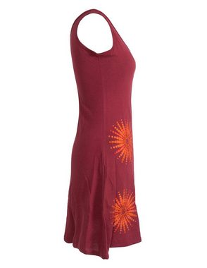 Vishes Sommerkleid Ärmelloses Kleid Mandalas Bedruckt und Bestickt Hippie, Boho, Elfen Tunika