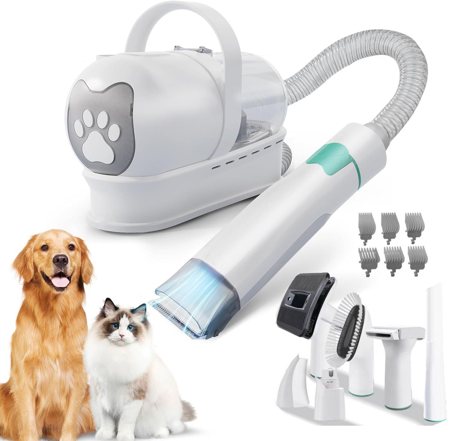 Hundeschermaschine Hundepflege-Set mit Staubsauger, Hundeschneider und Nagelschleifer