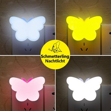 Novzep Nachtlicht LED Stern/Schmetterling Nachtlicht, lichtempfindlich,für Steckdosen, Schmetterling