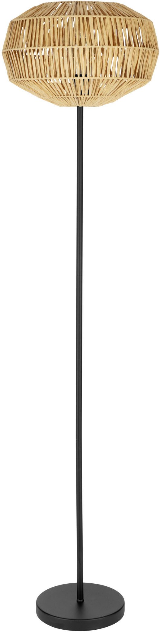 EGLO Stehlampe SHELDON Stehlampe - Stahl - E27 - 1X40W - IP20, Ein-/Ausschalter, ohne Leuchtmittel, Standleuchte, Wohnzimmerlampe, Vintage, Boho, H153,5 x Ø38 cm