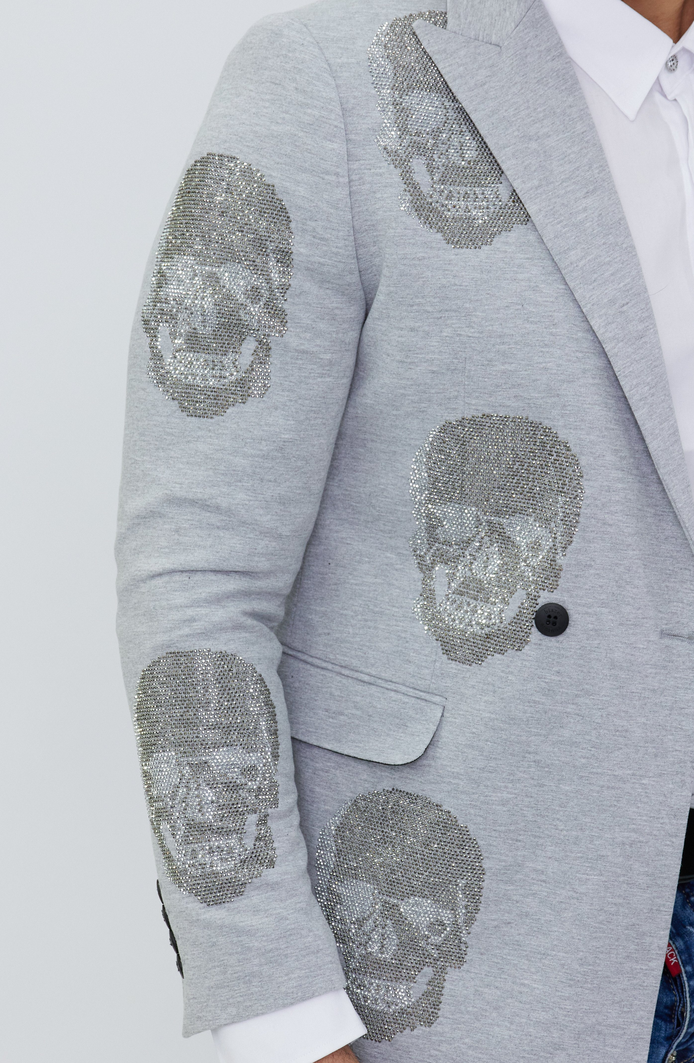 Denim Distriqt Sakko Elegantes Herren Strass Totenkopf Sakko im klassischen Design