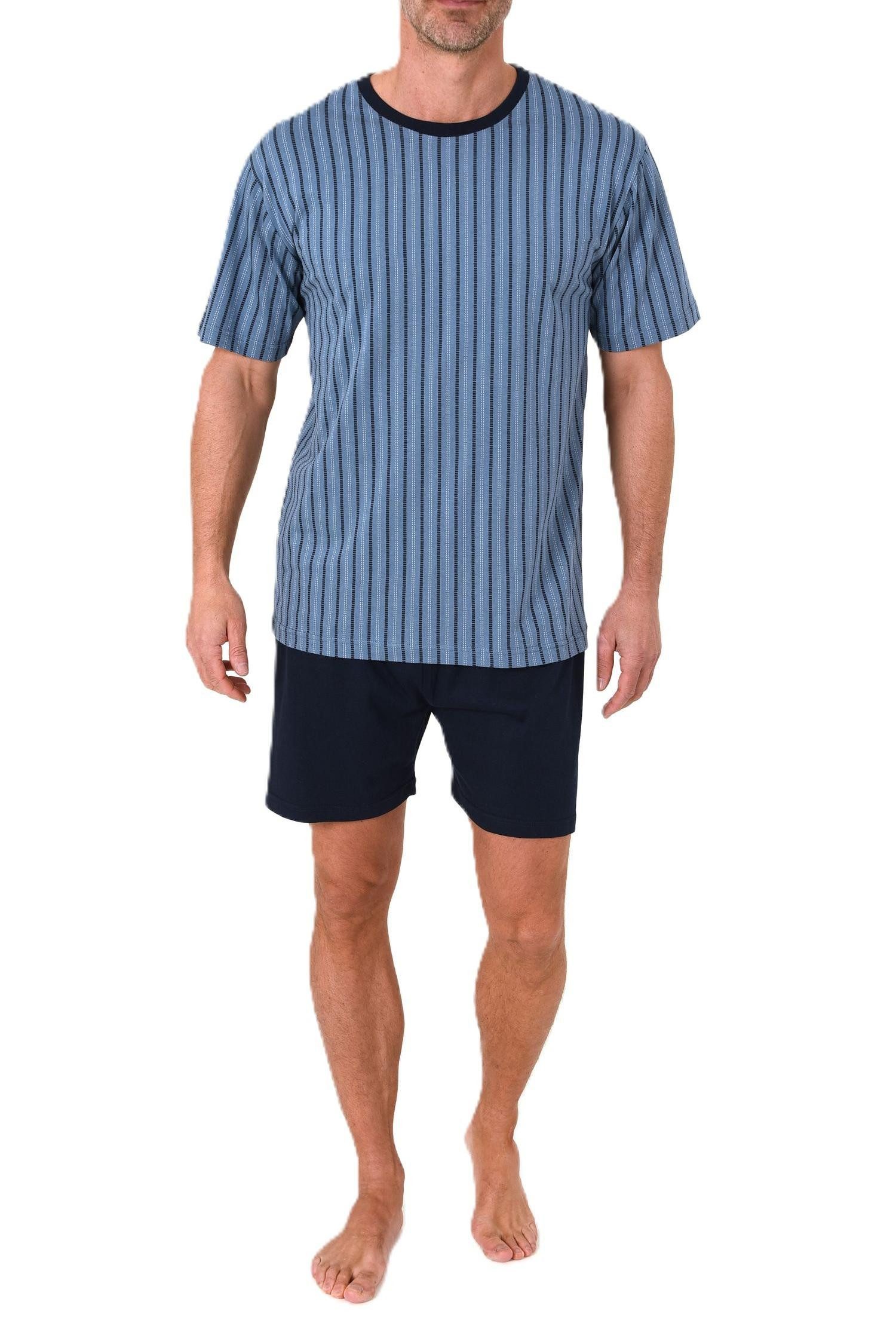 Pyjama Normann Herren Schlafanzug kurzarm Shorty Pyjama in edler Optik