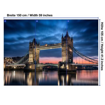 wandmotiv24 Fototapete Tower bridge London, glatt, Wandtapete, Motivtapete, matt, Vliestapete