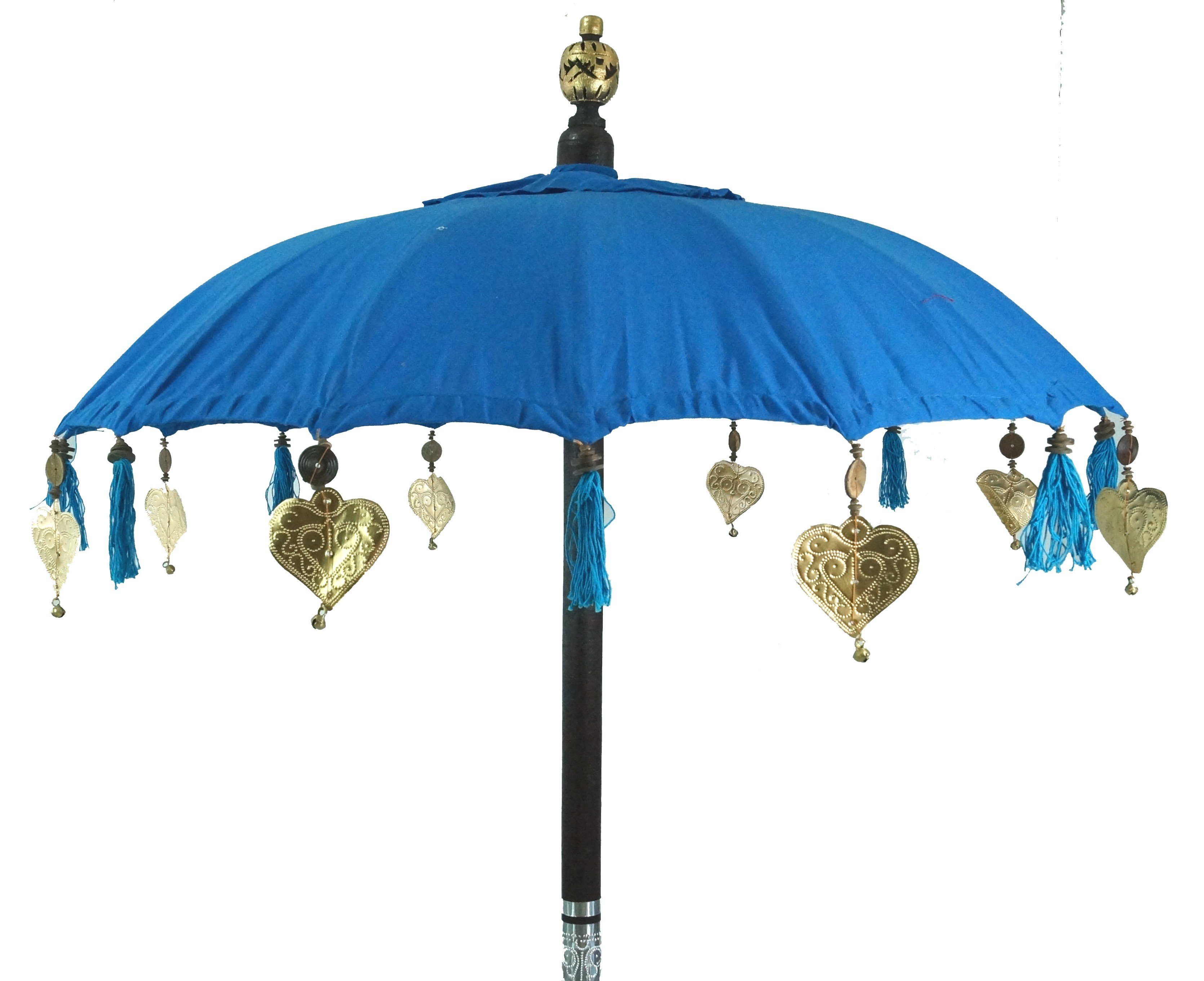 Guru-Shop Dekoobjekt Zeremonienschirm, asiatischer Dekoschirm -.. türkisblau
