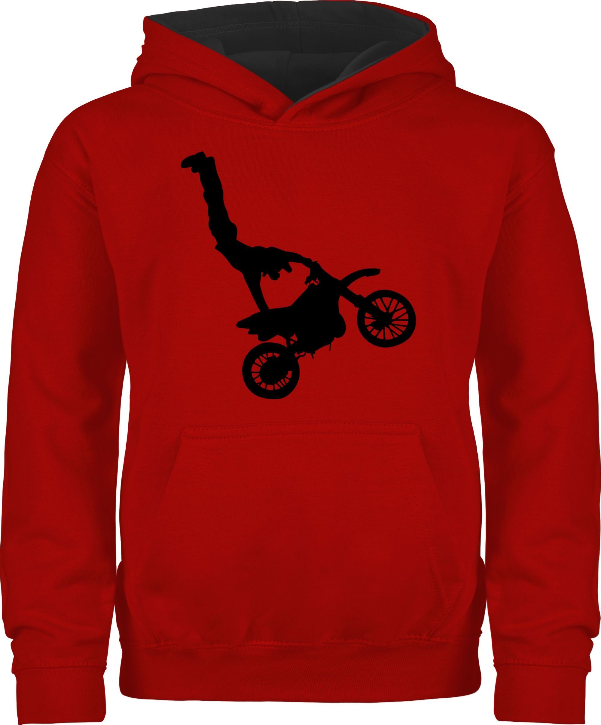 Shirtracer Hoodie Motorrad Stunts Kinder Fahrzeuge 2 Rot/Schwarz