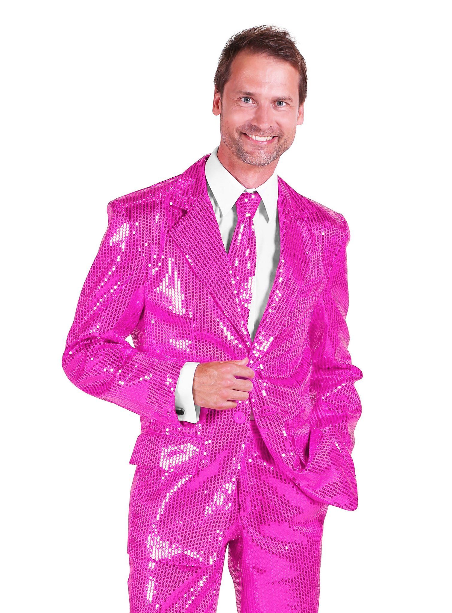 thetru Kostüm »Schlagersänger Pailletten Anzug rosa«, Rosa Glitzeranzug als  ultimatives Party-Outfit online kaufen | OTTO