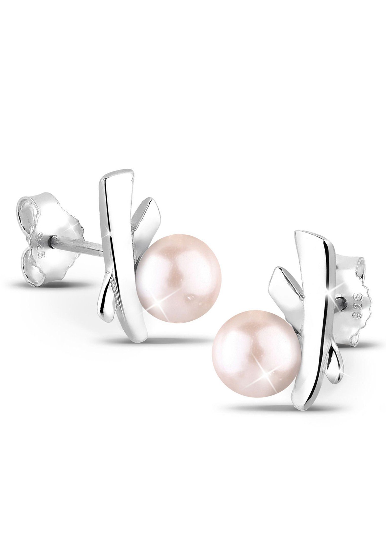 Elli Paar Ohrstecker Süßwasserzuchtperlen Rosa 925 Sterling Silber günstig online kaufen