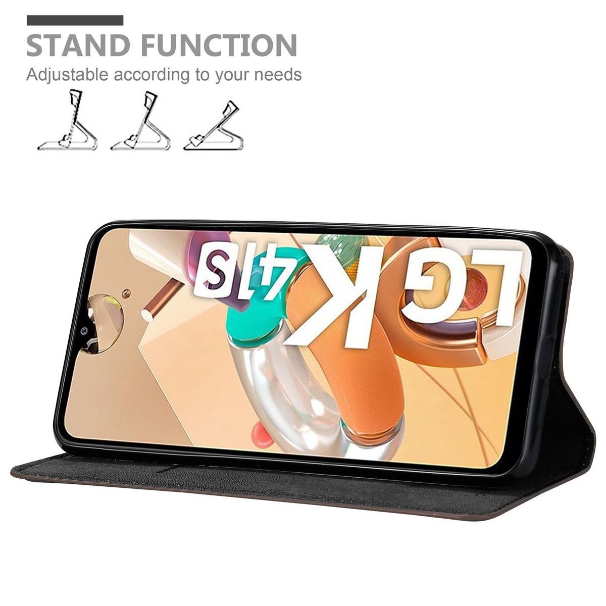 Cadorabo Handyhülle für LG K41S Hülle LG K41S, Hülle Schutzhülle mit Standfunktion, Magnetverschluss und Kartenfach