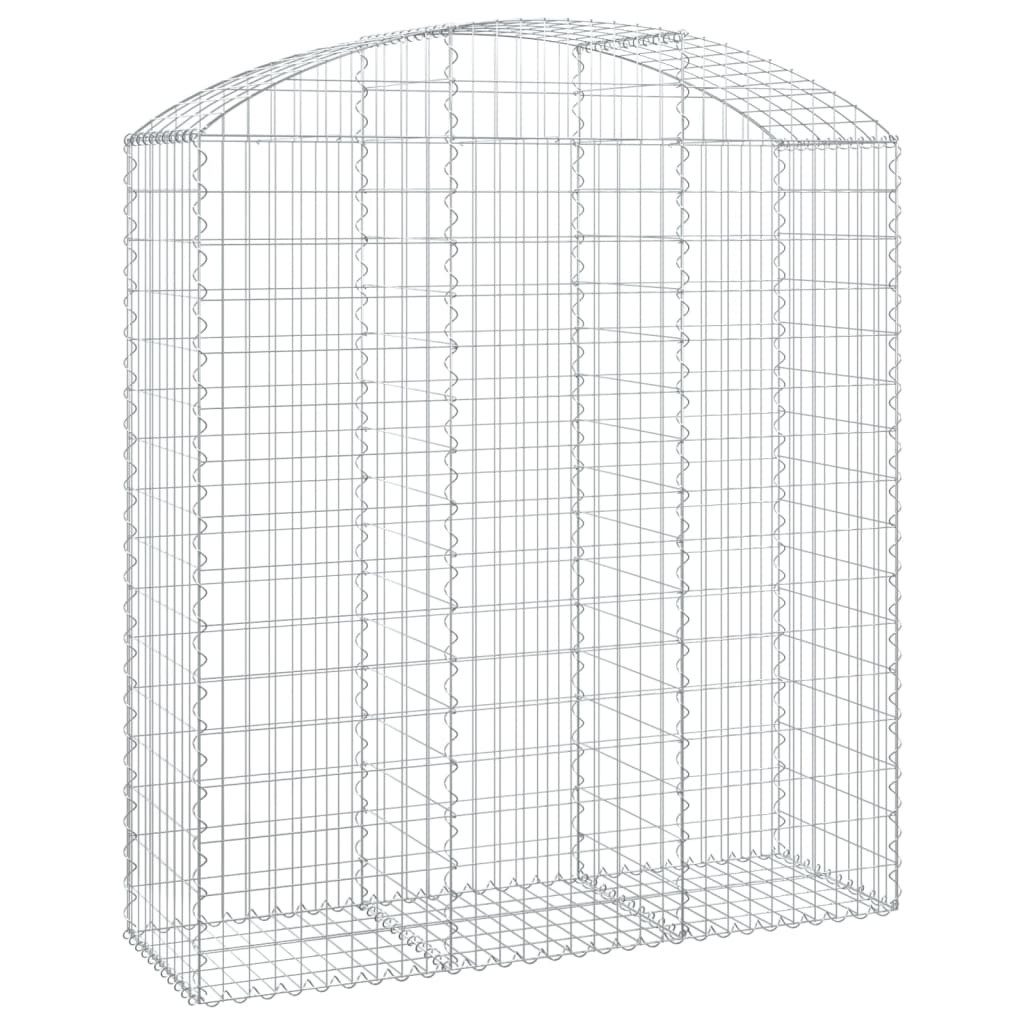 vidaXL Blumentopf Gabione mit Hochbogen 150x50x160/180 cm Verzinktes Eisen (1 St)