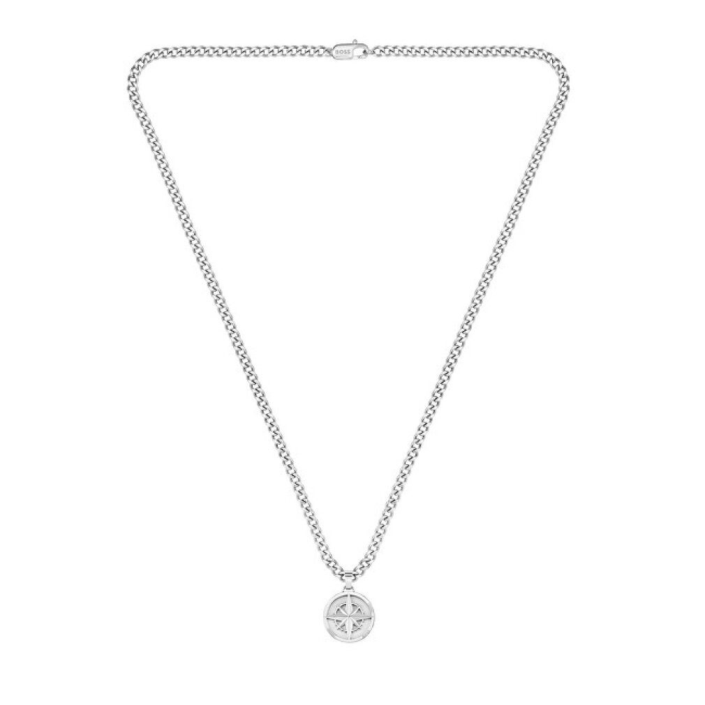 BOSS Kette mit Einhänger Zeitlose Herren-Stahl-Halskette 1580544 – Bild 2 von 3