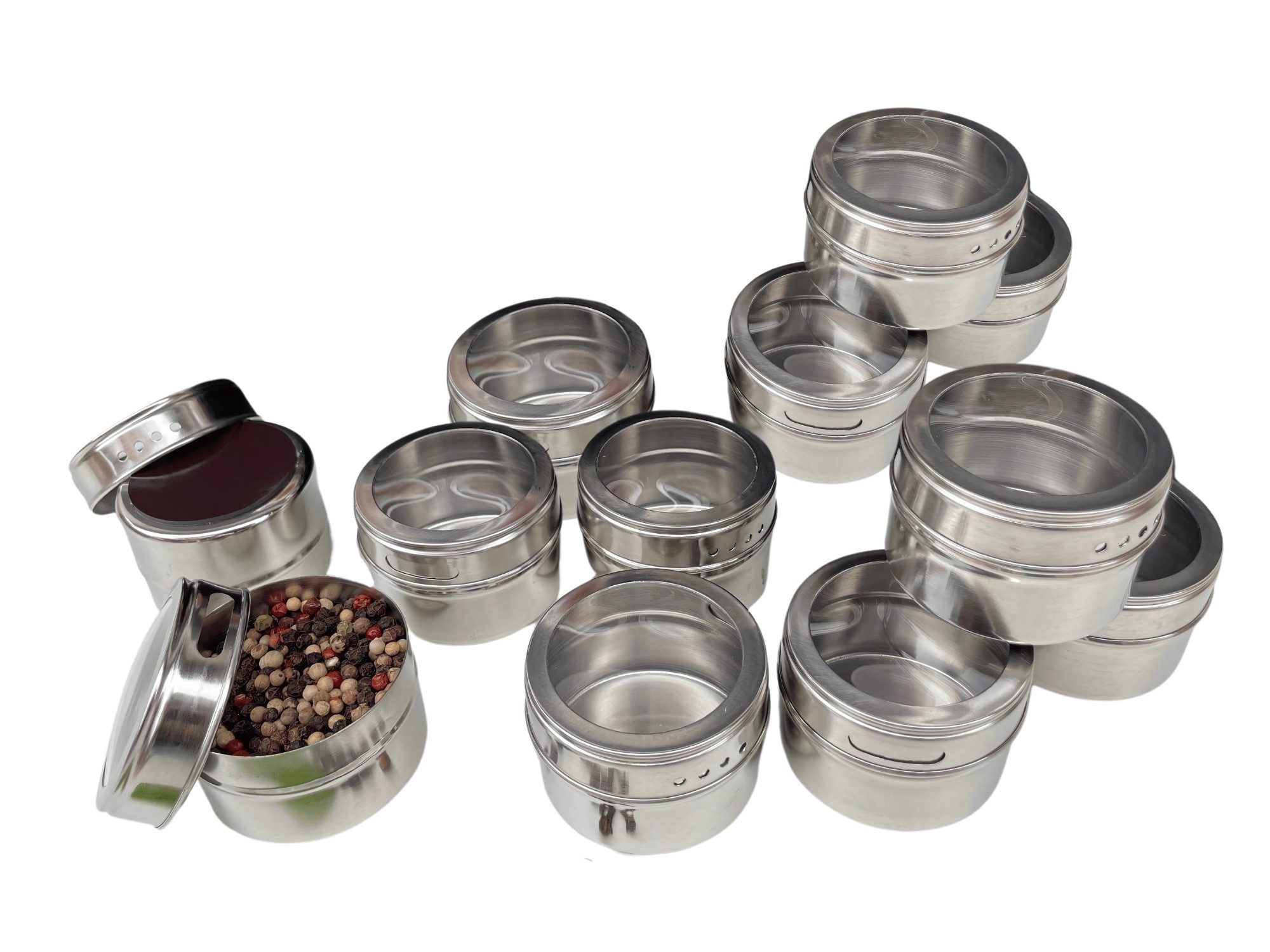 wood4hood Gewürzbehälter MAGNET, Edelstahl, (Spar-Set, 12-tlg., Ideal zur G günstig online kaufen