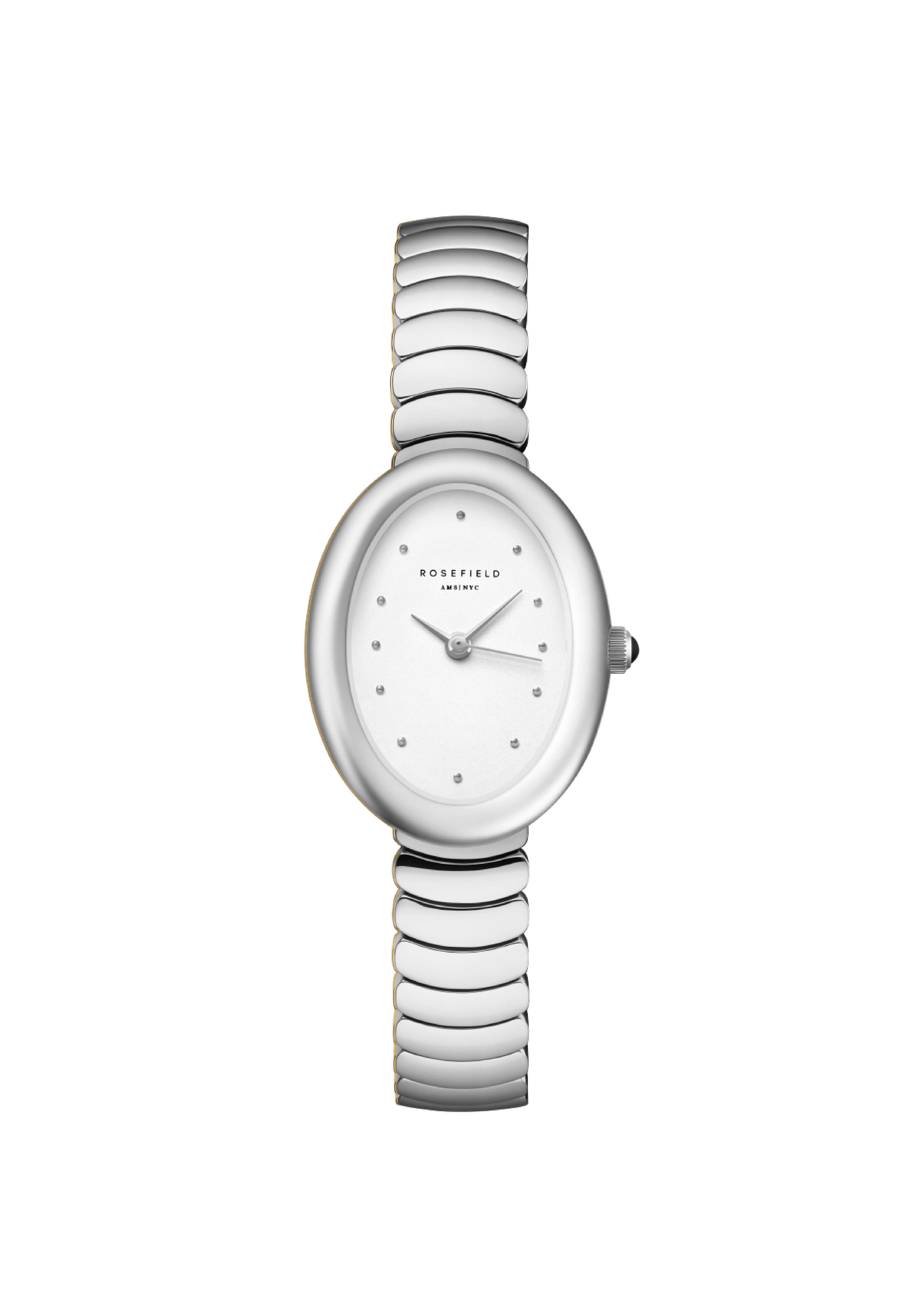 ROSEFIELD Quarzuhr ROSEFIELD Damenuhr Ovale 29mm Silberfarben