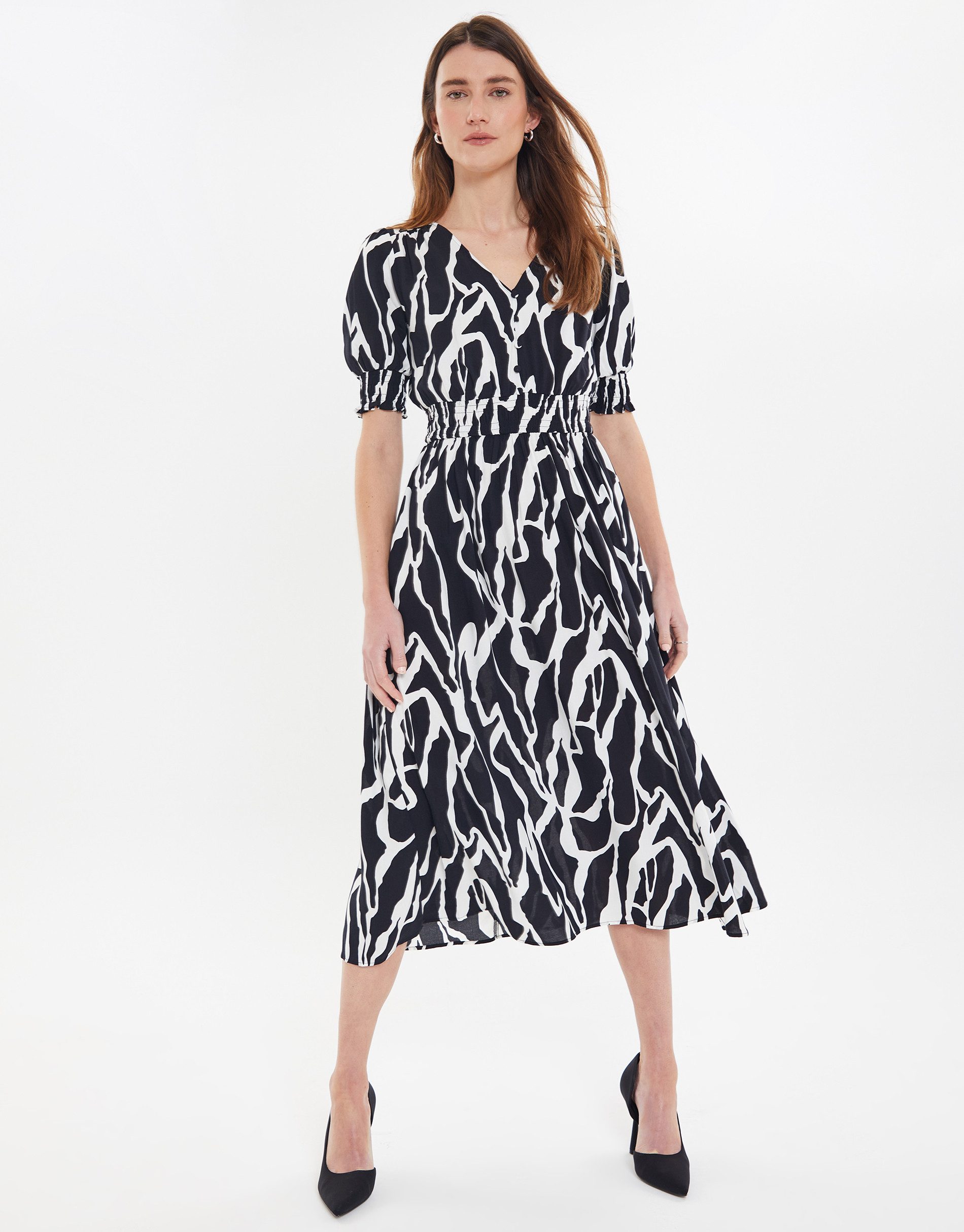 Threadbare Jerseykleid THB Prosecco Button (1-tlg) mit schönem Print