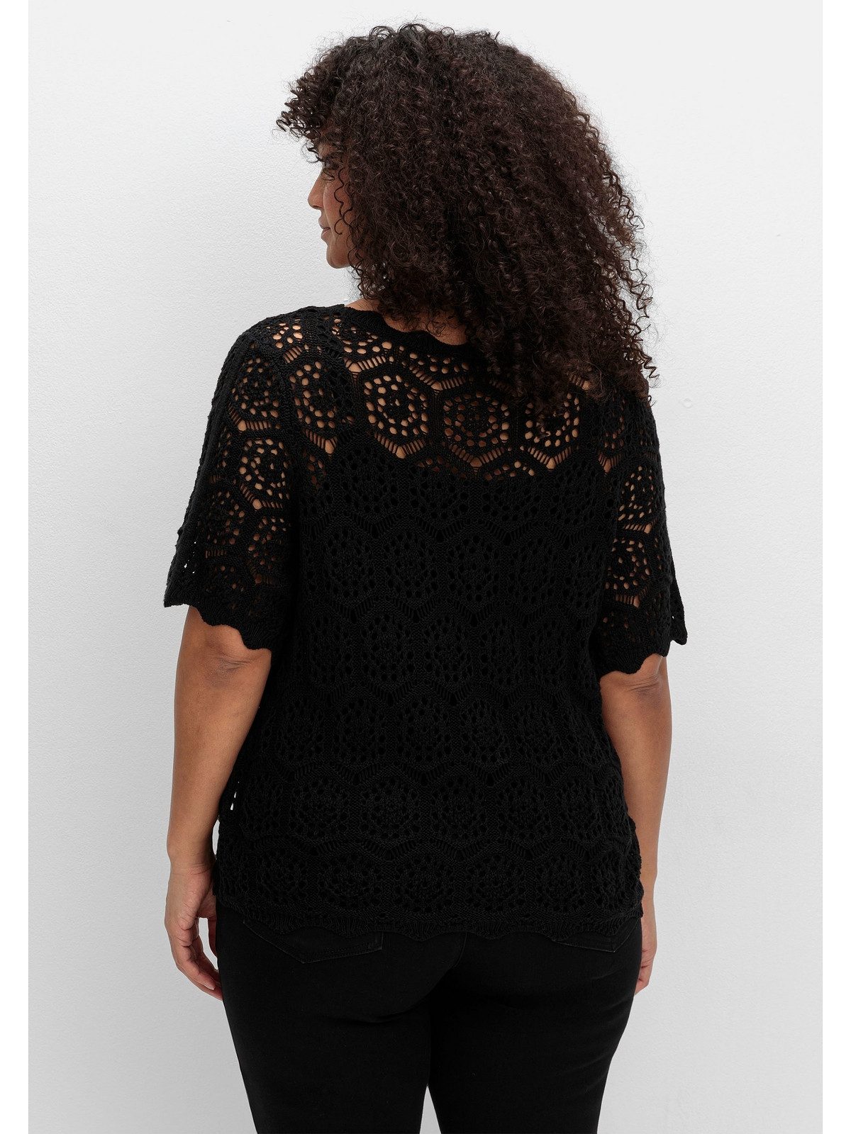 sheego by Joe Browns Cardigan Große Größen im Ajourmuster